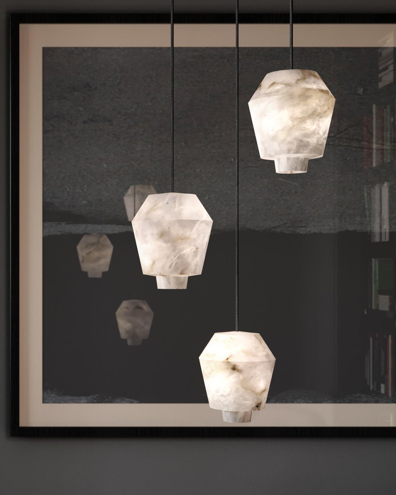 WOMO Alix Alabaster Pendant Light-WM2892