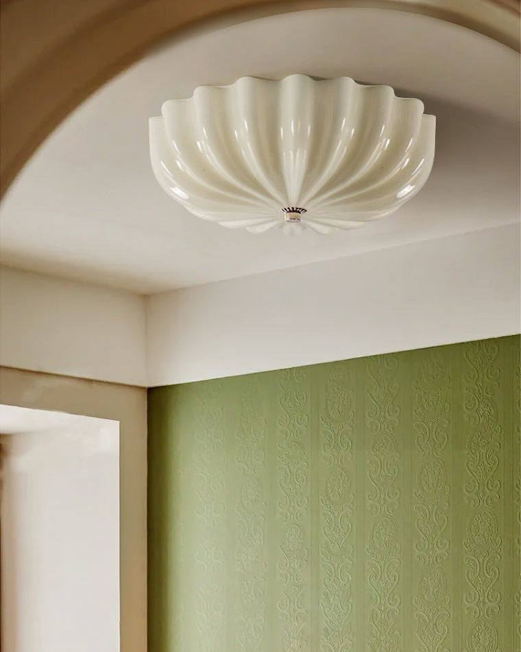 WOMO Pleated Glass Flush Mount Ceiling Light-WM1133