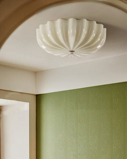 WOMO Pleated Glass Flush Mount Ceiling Light-WM1133