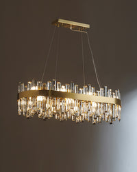 WOMO Long Oval Crystal Chandelier-WM2486