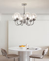 WOMO Textured Glass Chrome Arm Chandelier-WM2696 thumbnail
