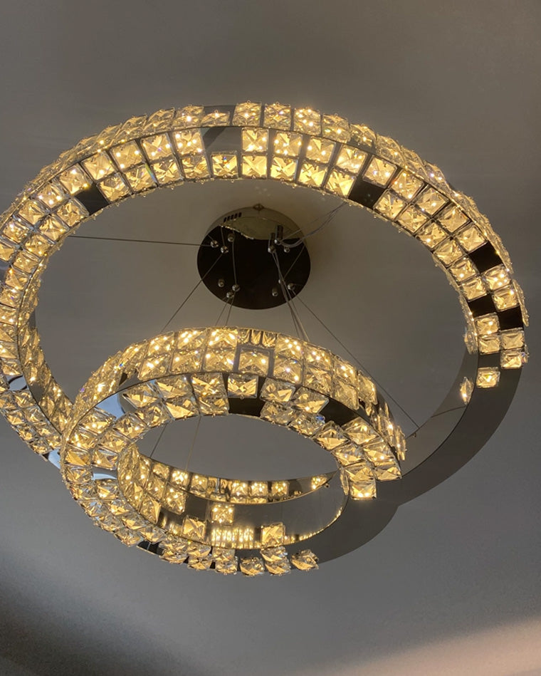 WOMO Tiered Circular Crystal Chandelier-WM2544