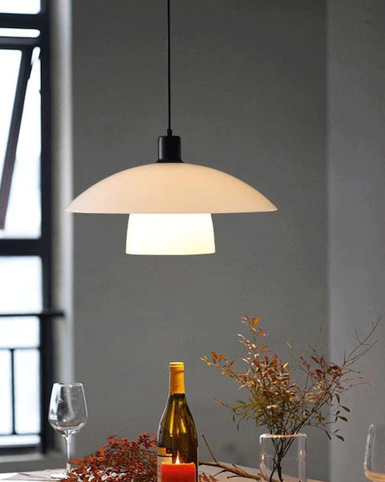 WOMO Milk Glass Shaded Pendant Light-WM2678