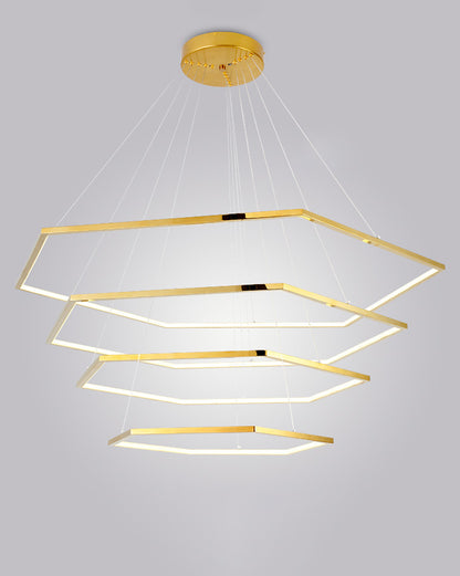 WOMO Tiered Hexagon Led Chandelier-WM2463