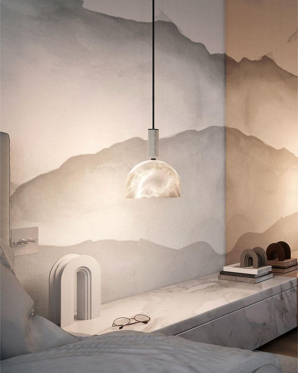 WOMO Oki Alabaster Pendant Light-WM2899