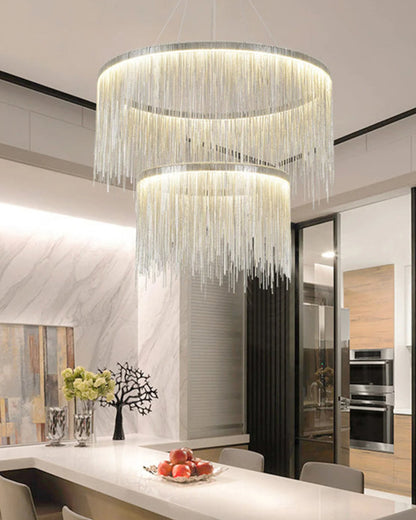 WOMO Tiered Fringe Chandelier-WM2062c