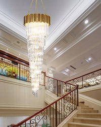 WOMO Gold Cascading Crystal Chandelier-WM2185d