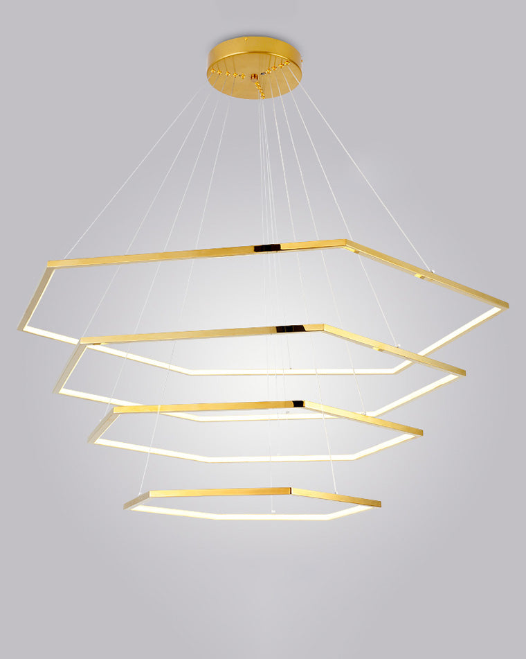 WOMO Tiered Hexagon Led Chandelier-WM2463