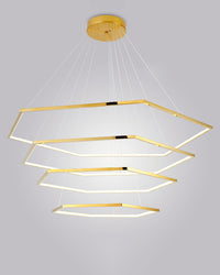 WOMO Tiered Hexagon Led Chandelier-WM2463
