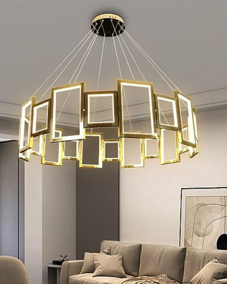 WOMO Rectangular Led Round Chandelier-WM2778