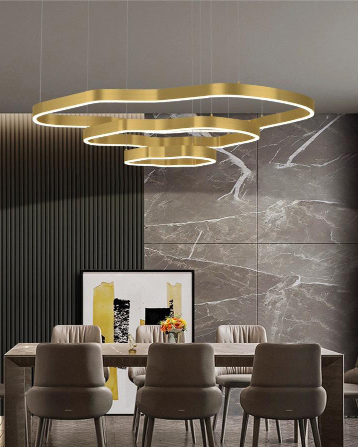 WOMO Oversized Tiered led Ring Chandelier-WM2599