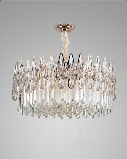 WOMO Rose Gold Round Crystal Chandelier-WM2545