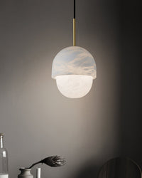 WOMO Alabaster Globe Pendant Light-WM2903
