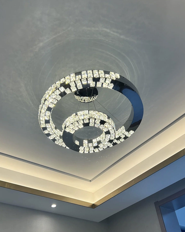 WOMO Tiered Circular Crystal Chandelier-WM2544