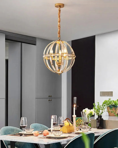 WOMO Cage Crystal Orb Pendant Light-WM2595