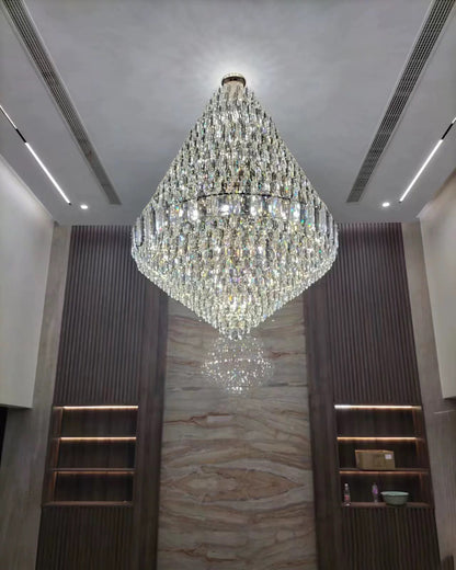 WOMO Tiered taper Crystal Foyer Chandelier-WM2384