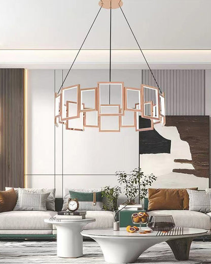 WOMO Rectangular Led Round Chandelier-WM2778