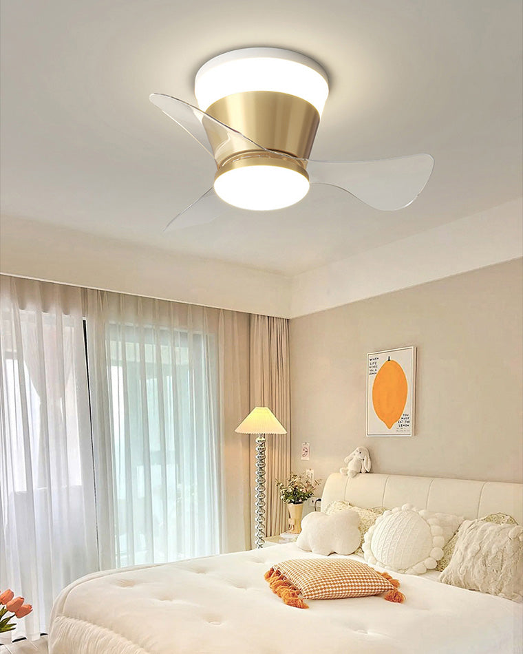 WOMO Small Low Profile Ceiling Fan Lamp-WM5084