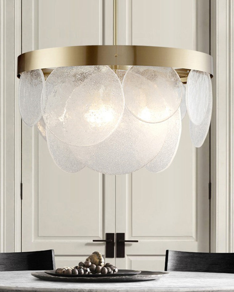 WOMO Round Textured/Seeded Glass Chandelier-WM2741