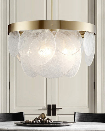 WOMO Round Textured/Seeded Glass Chandelier-WM2741