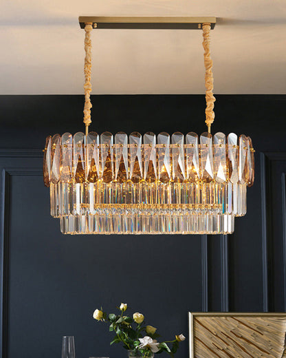 WOMO Tiered Linear Crystal Chandelier-WM2543