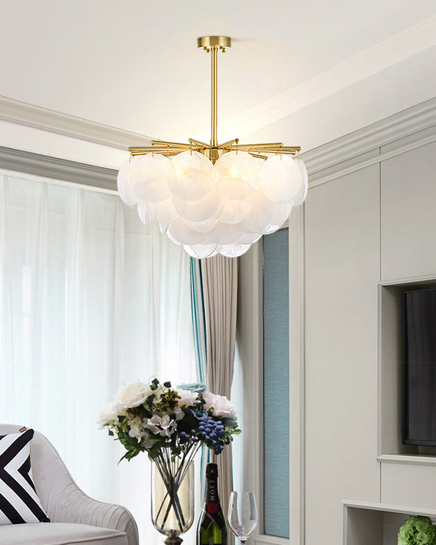 WOMO Tiered Textured Glass Cloud Chandelier-WM2005