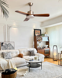 WOMO Silver and Walnut Ceiling Fan Lamp - WM5149