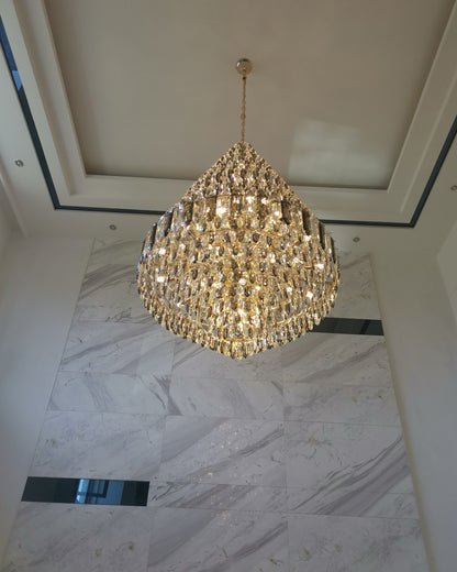 WOMO Tiered taper Crystal Foyer Chandelier-WM2384