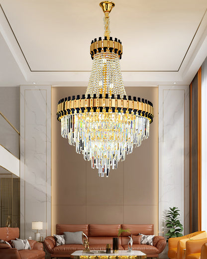 WOMO Tiered Gold Crystal Chandelier-WM2745