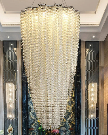 WOMO Cascading Crystal Foyer Chandelier-WM2750