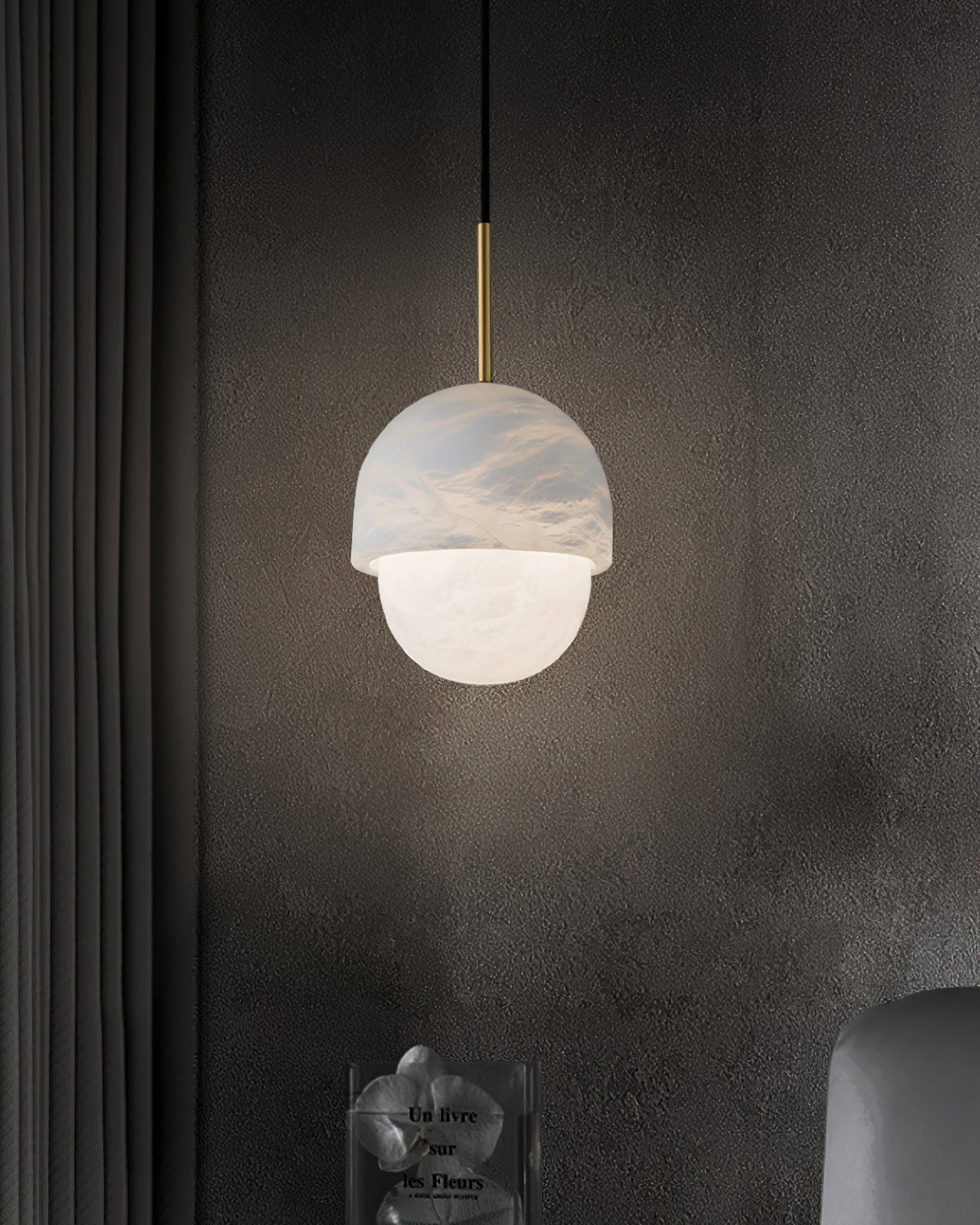 WOMO Alabaster Globe Pendant Light-WM2903