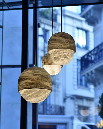 WOMO Alabaster Globe Pendant Light-WM2903