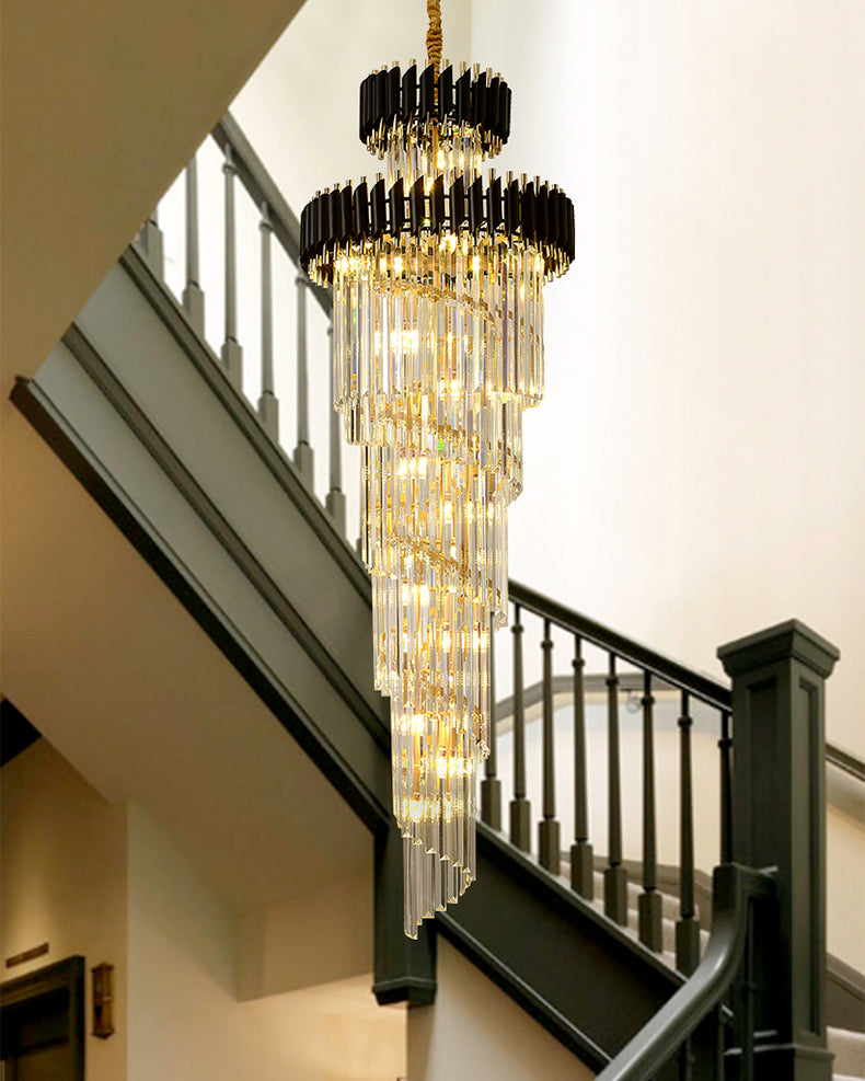 WOMO Cascading Crystal Prism Chandelier-WM2570