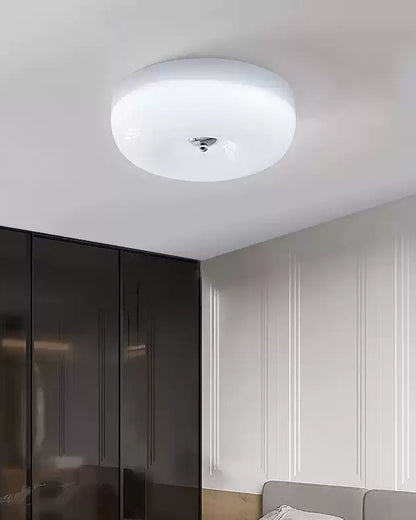 WOMO Round Milk Glass Flush Mount Ceiling Light-WM1134