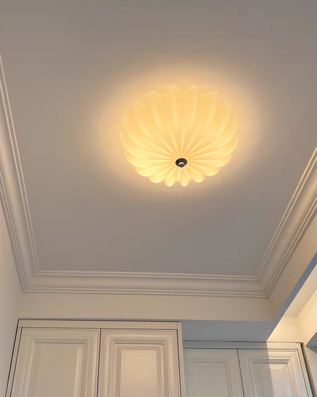 WOMO Pleated Glass Flush Mount Ceiling Light-WM1133