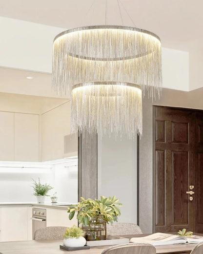 WOMO Tiered Fringe Chandelier-WM2062c