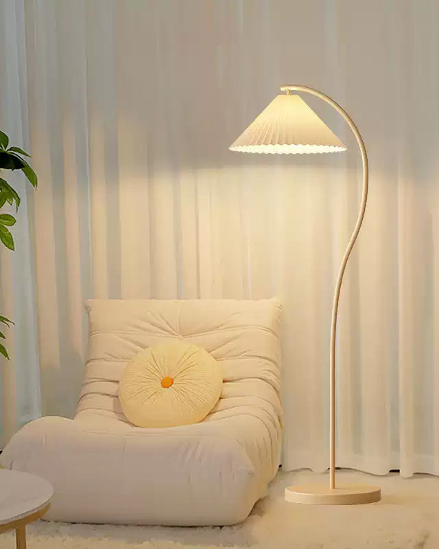 WOMO Pleated Gooseneck Floor Lamp-WM7119