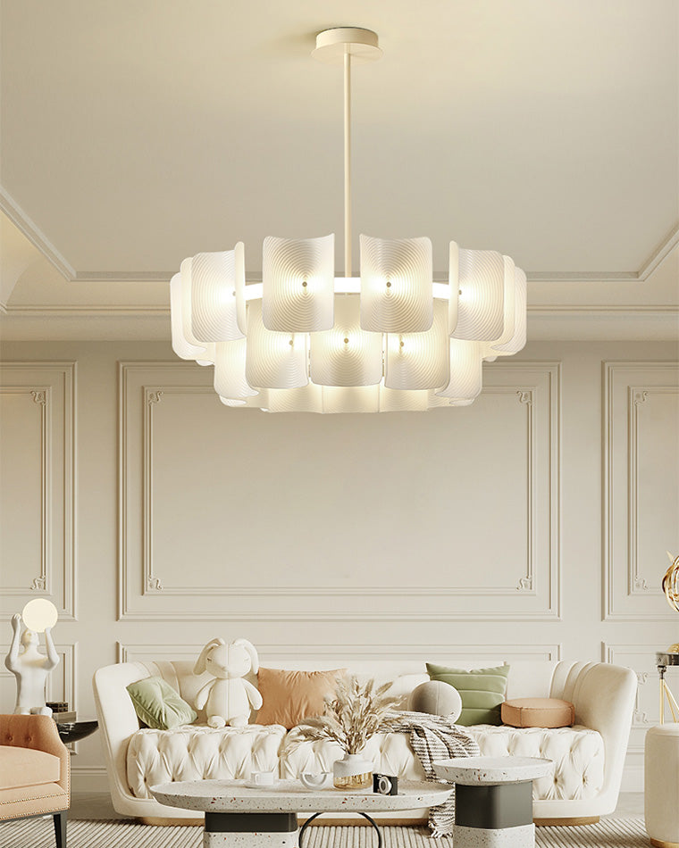 WOMO White Tiered Acrylic Chandelier-WM2314