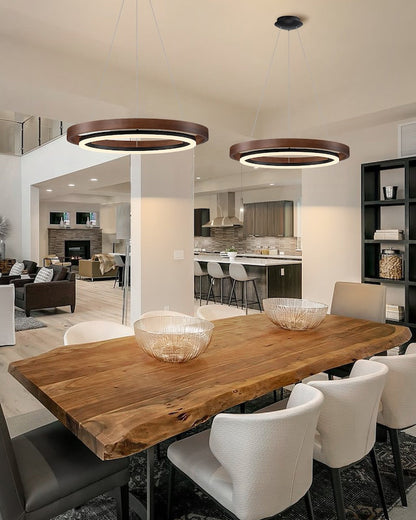 WOMO Wood Circular Led Chandelier-WM2492