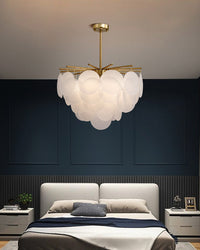 WOMO Tiered Textured Glass Cloud Chandelier-WM2005