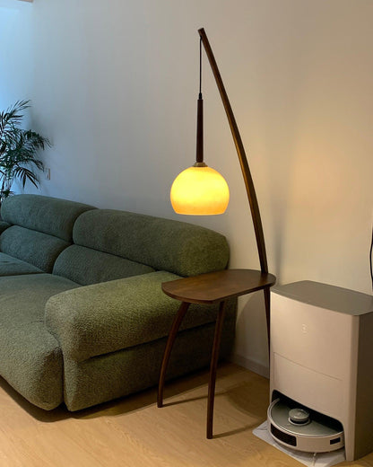 WOMO Hanging Wood Floor Lamp with Table-WM7130