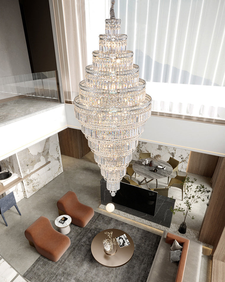 WOMO Large Tiered Crystal Chandelier-WM2389