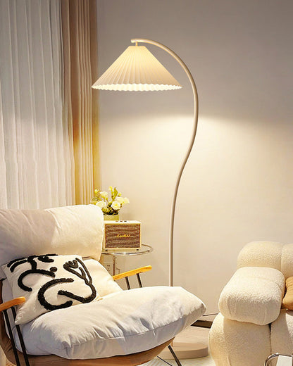 WOMO Pleated Gooseneck Floor Lamp-WM7119