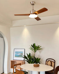 WOMO Silver and Walnut Ceiling Fan Lamp - WM5149