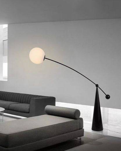 WOMO Glass Globe Cantilever Floor Lamp-WM7129