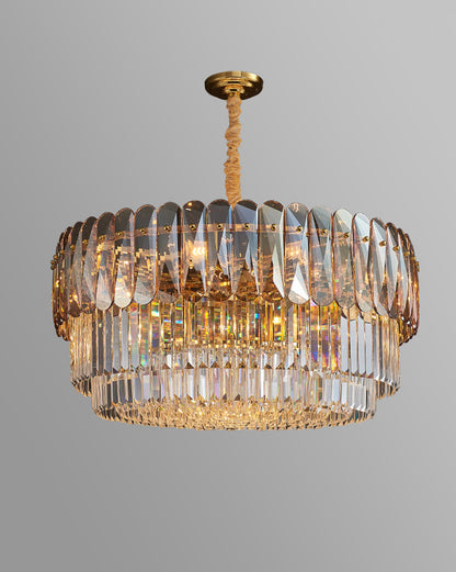 WOMO Tiered Round Crystal Chandelier-WM2542