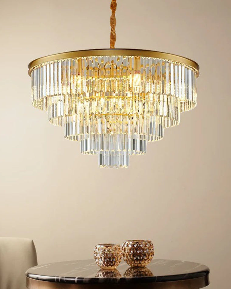 WOMO Tiered Crystal Prism Chandelier-WM2790