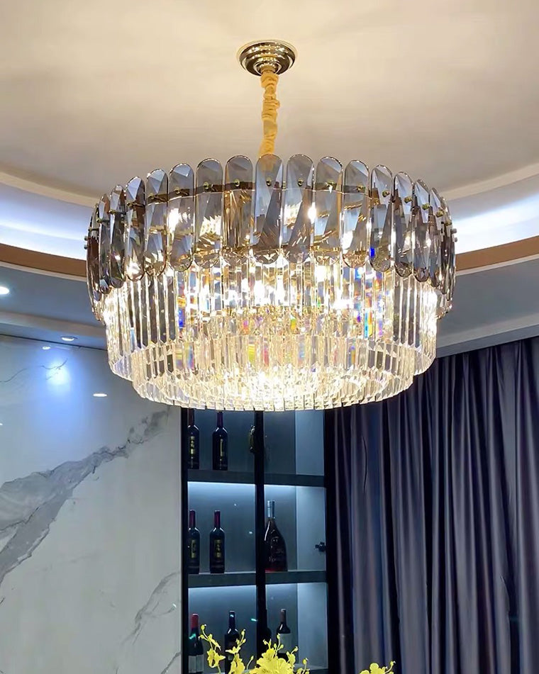 WOMO Tiered Round Crystal Chandelier-WM2542