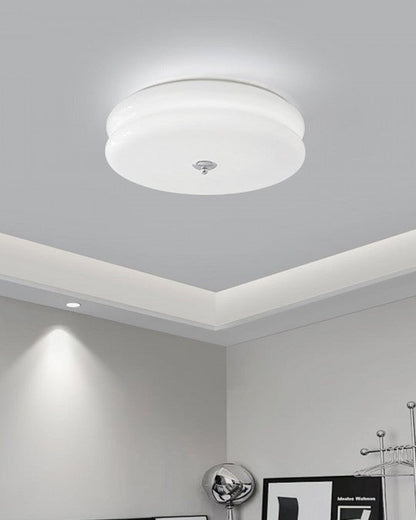 WOMO Round Cream Glass Flush Mount Ceiling Light-WM1132