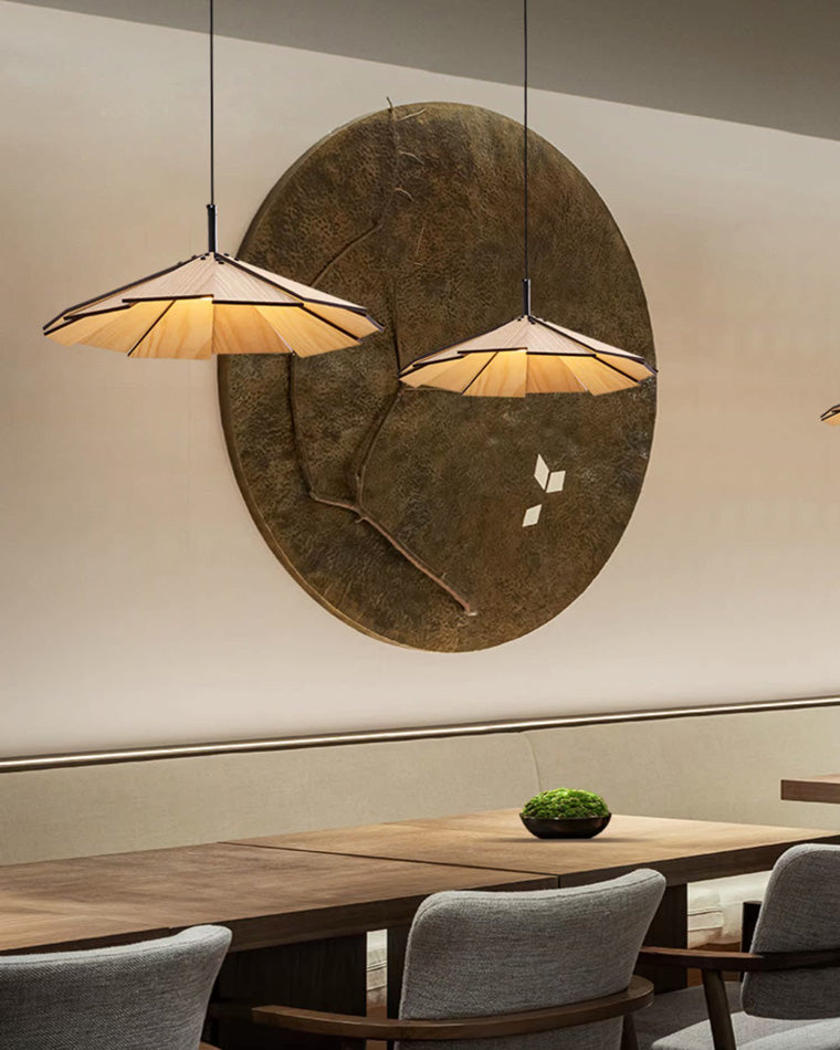 WOMO Cone Wood Pendant Light-WM2525